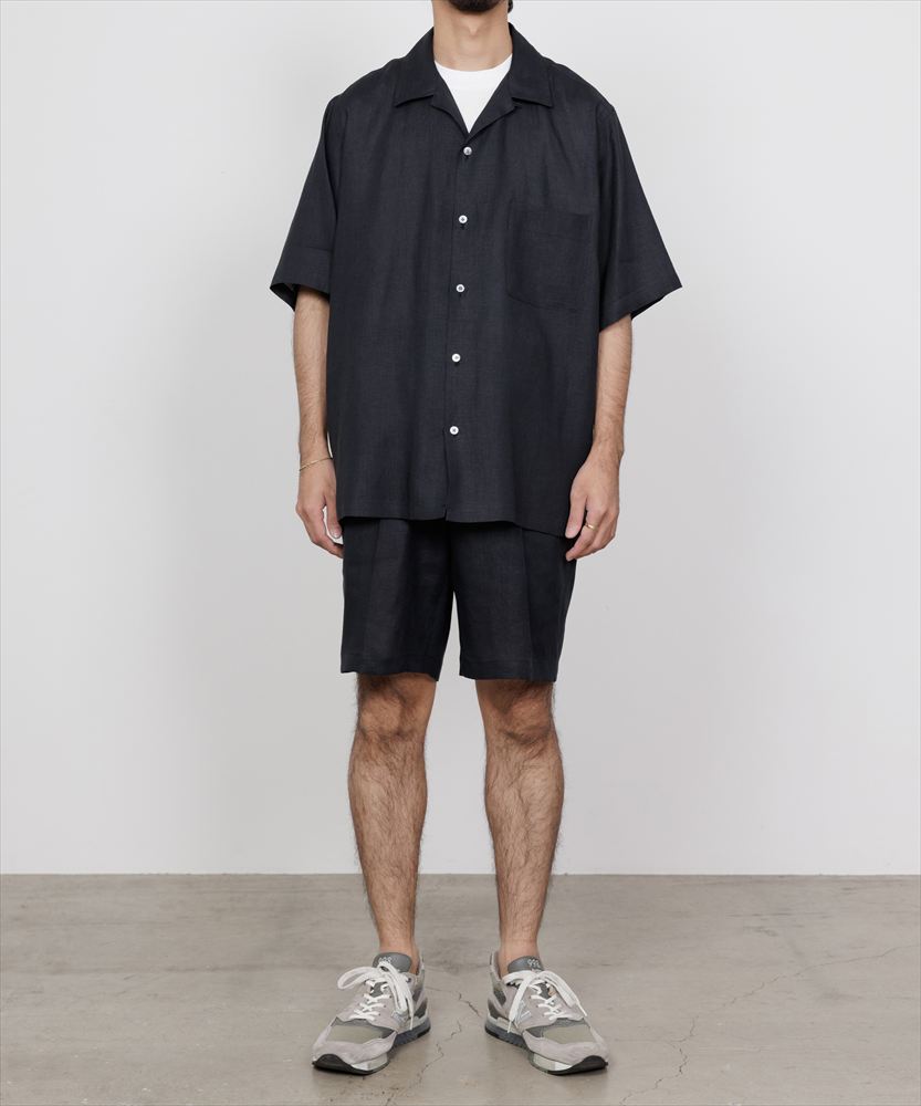 MARKAWARE - OPEN COLLAR WIDE SHIRT S/S HEMP (A26B-05SH01B
