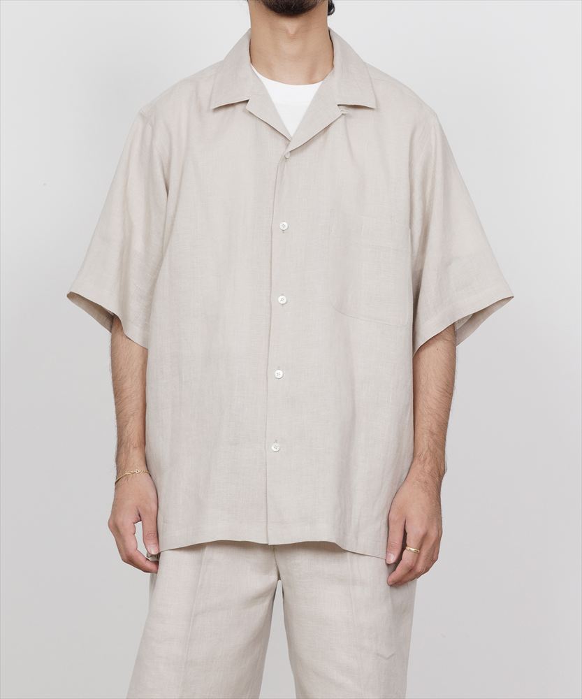 MARKAWARE - OPEN COLLAR WIDE SHIRT S/S HEMP (A26B-05SH01B