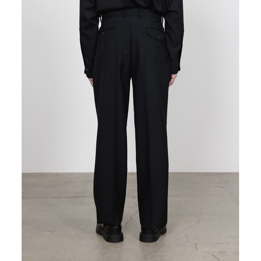MARKAWARE - DOUBLE PLEATED WIDE TROUSERS ORGANIC WOOL GABARDINE