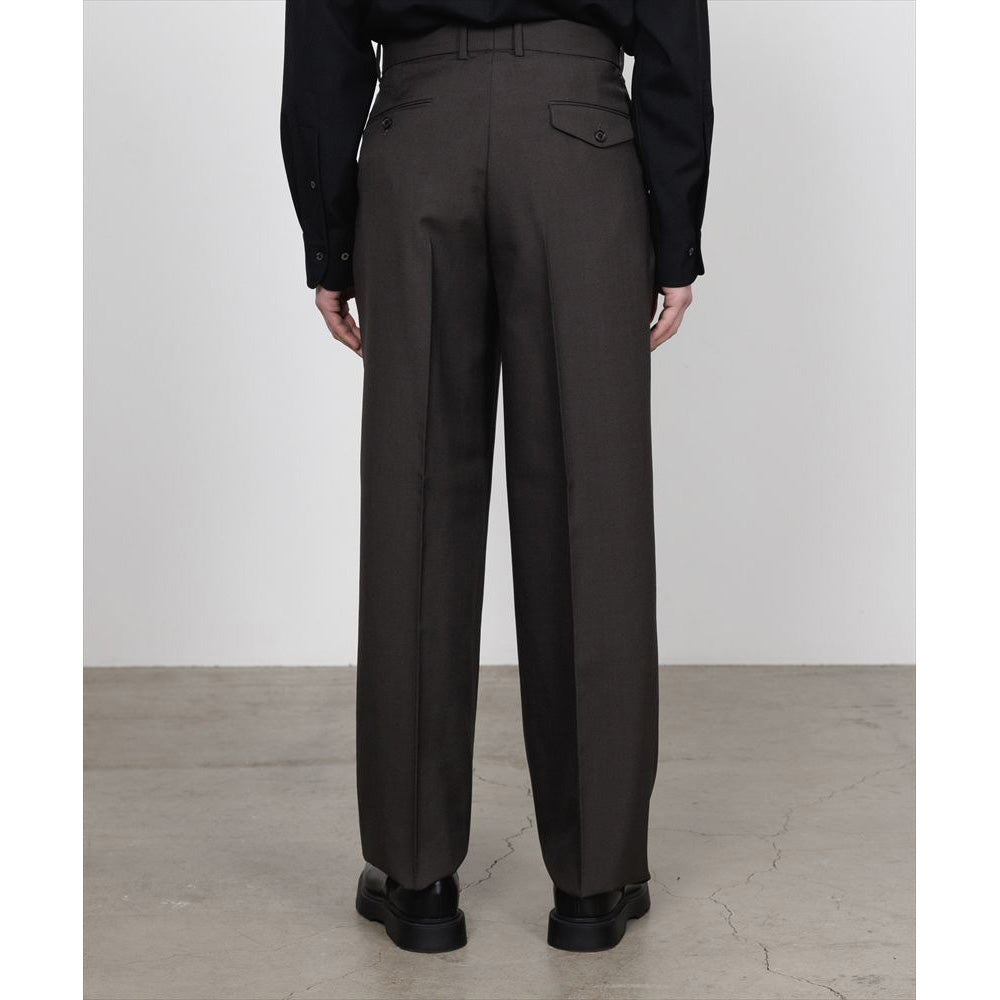 MARKAWARE - DOUBLE PLEATED WIDE TROUSERS ORGANIC WOOL GABARDINE