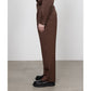 DOUBLE PLEATED STRAIGHT TROUSERS ORGANIC WOOL GABARDINE