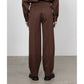 DOUBLE PLEATED STRAIGHT TROUSERS ORGANIC WOOL GABARDINE