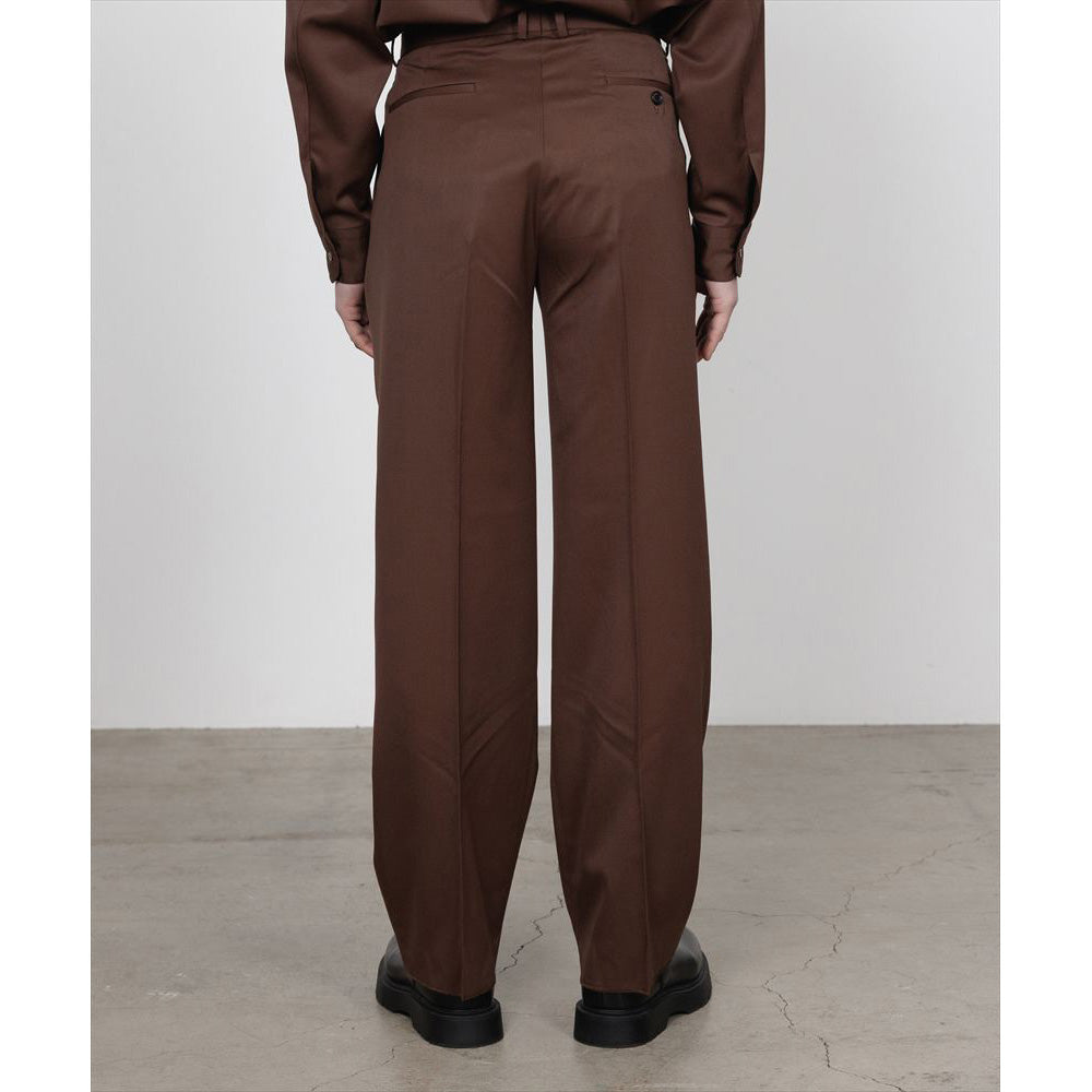 DOUBLE PLEATED STRAIGHT TROUSERS ORGANIC WOOL GABARDINE
