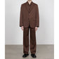 DOUBLE PLEATED STRAIGHT TROUSERS ORGANIC WOOL GABARDINE