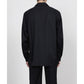 ITALIAN OPEN COLLAR SHIRT ORGANIC WOOL GABARDINE