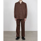 ITALIAN OPEN COLLAR SHIRT ORGANIC WOOL GABARDINE