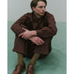 ITALIAN OPEN COLLAR SHIRT ORGANIC WOOL GABARDINE