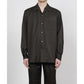 ITALIAN OPEN COLLAR SHIRT ORGANIC WOOL GABARDINE