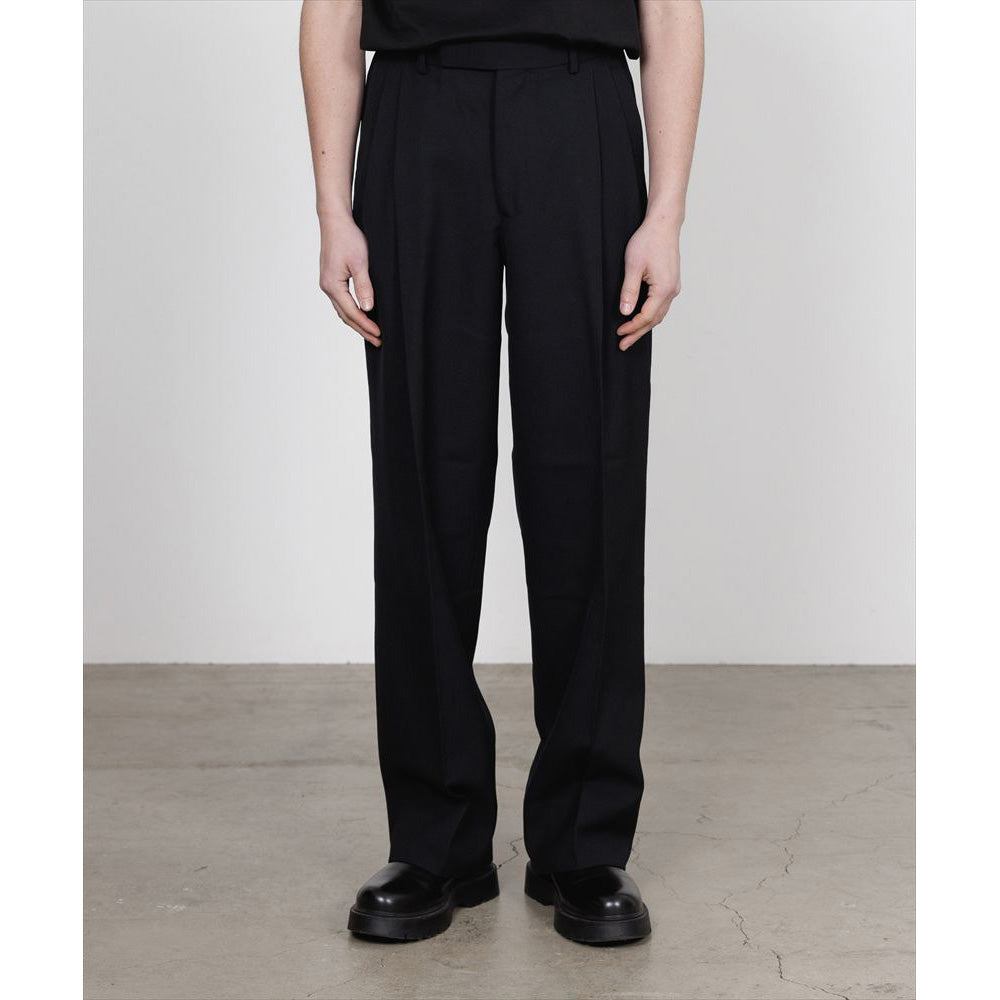 DOUBLE PLEATED SEMI EASY TROUSERS ORGANIC WOOL SURVIVAL CLOTH