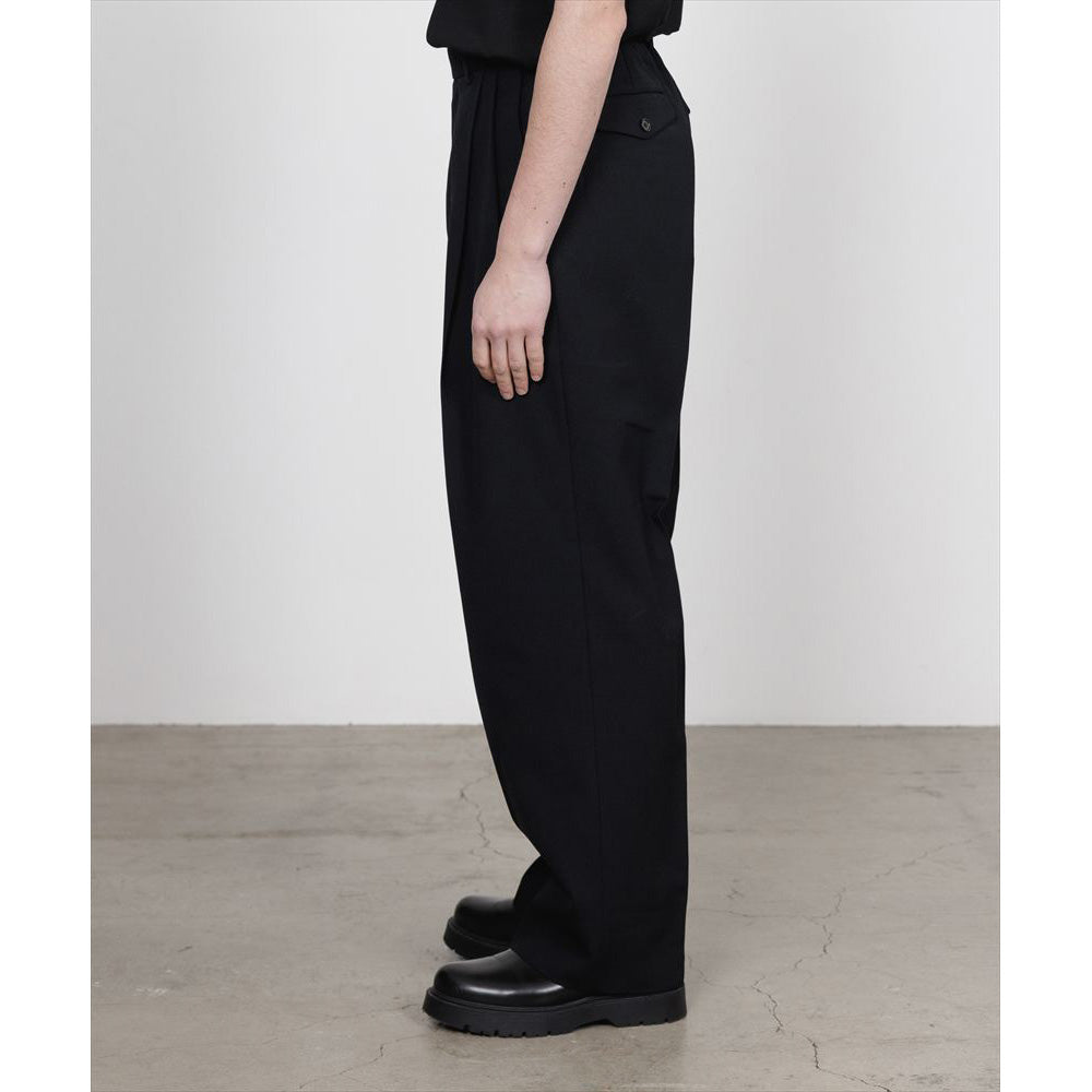 DOUBLE PLEATED SEMI EASY TROUSERS ORGANIC WOOL SURVIVAL CLOTH