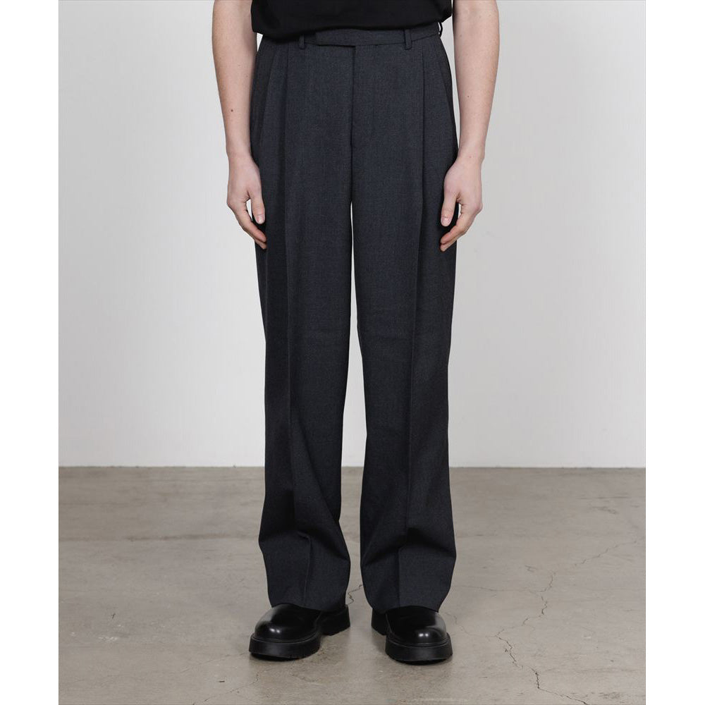 DOUBLE PLEATED SEMI EASY TROUSERS ORGANIC WOOL SURVIVAL CLOTH