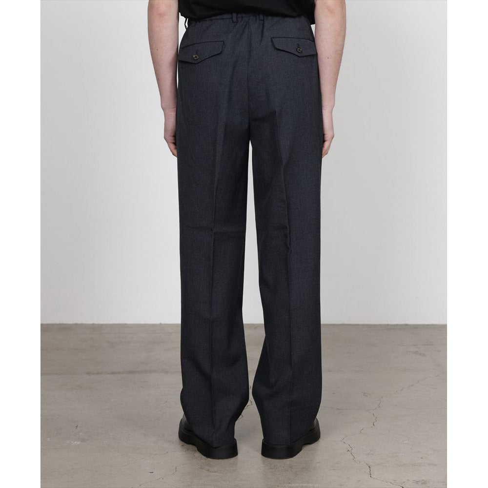 DOUBLE PLEATED SEMI EASY TROUSERS ORGANIC WOOL SURVIVAL CLOTH