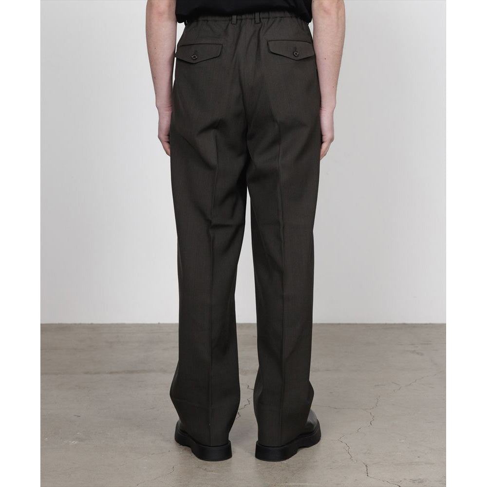 DOUBLE PLEATED SEMI EASY TROUSERS ORGANIC WOOL SURVIVAL CLOTH