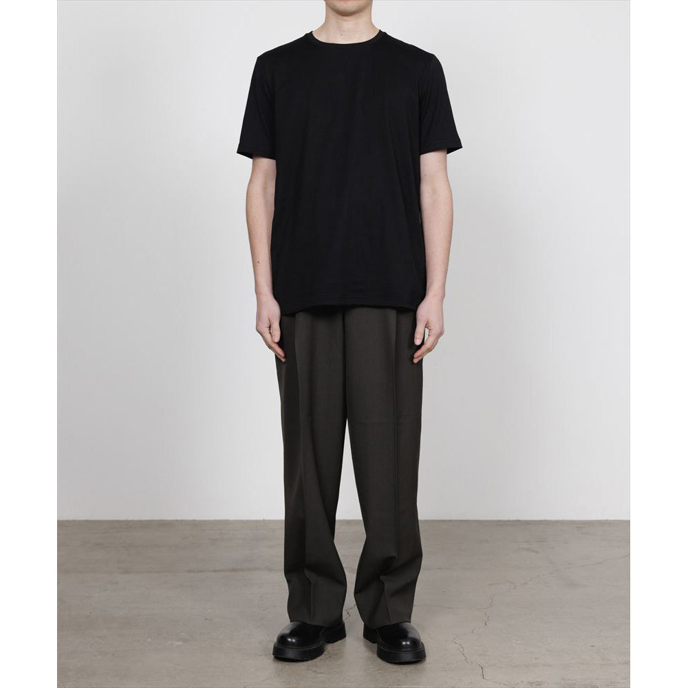 DOUBLE PLEATED SEMI EASY TROUSERS ORGANIC WOOL SURVIVAL CLOTH