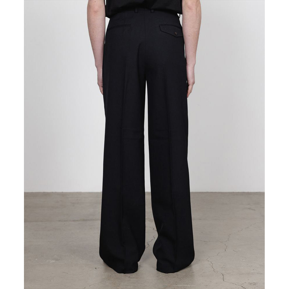 FLAT FRONT WIDE TROUSERS ORGANIC WOOL SURVIVAL CLOTH
