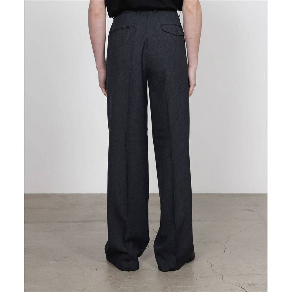 FLAT FRONT WIDE TROUSERS ORGANIC WOOL SURVIVAL CLOTH