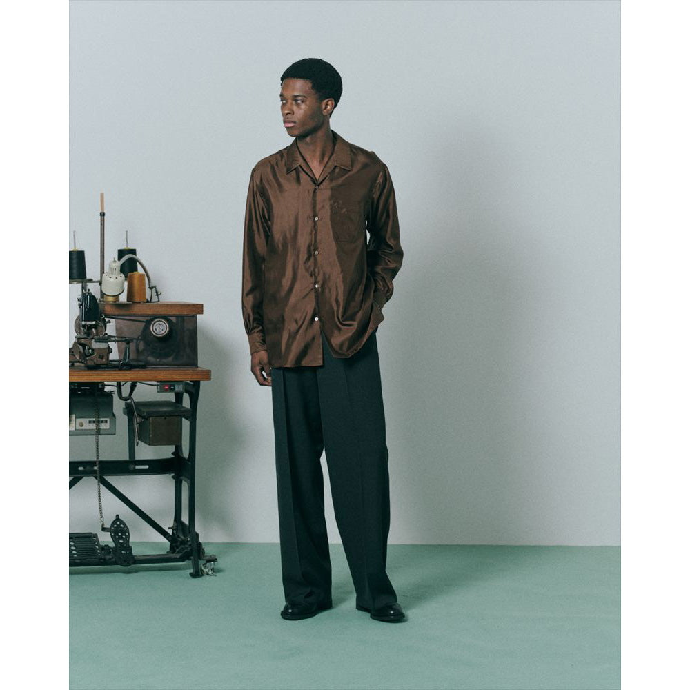 FLAT FRONT WIDE TROUSERS ORGANIC WOOL SURVIVAL CLOTH