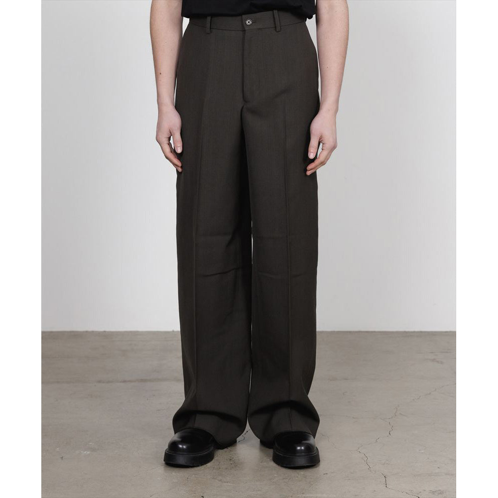 FLAT FRONT WIDE TROUSERS ORGANIC WOOL SURVIVAL CLOTH