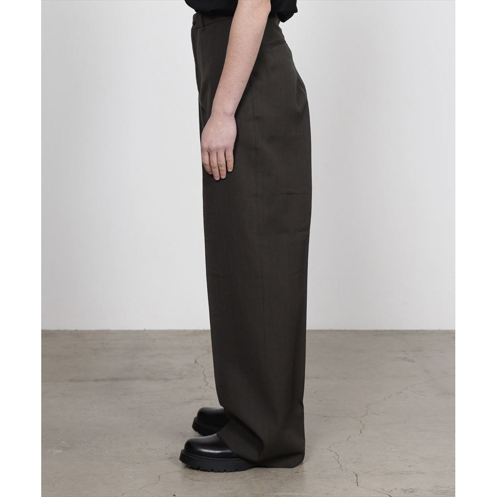 FLAT FRONT WIDE TROUSERS ORGANIC WOOL SURVIVAL CLOTH