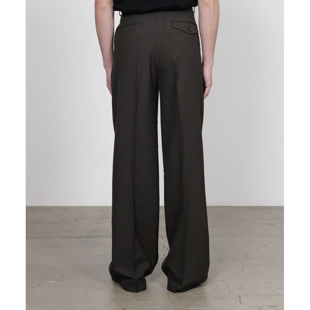 FLAT FRONT WIDE TROUSERS ORGANIC WOOL SURVIVAL CLOTH