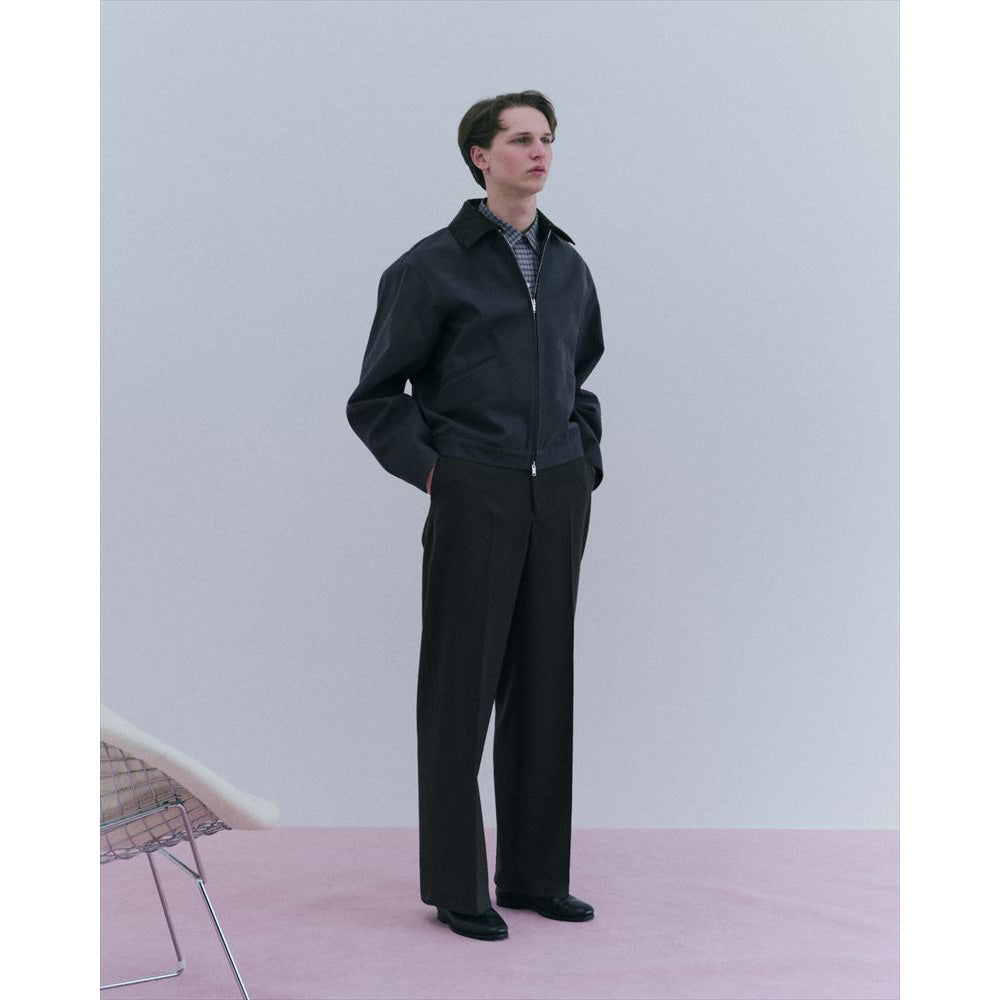 FLAT FRONT WIDE TROUSERS ORGANIC WOOL SURVIVAL CLOTH