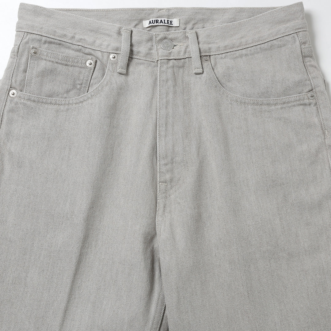 AURALEE) FADED HARD TWIST BROWN DENIM 5P PANTS (A26SP01BD