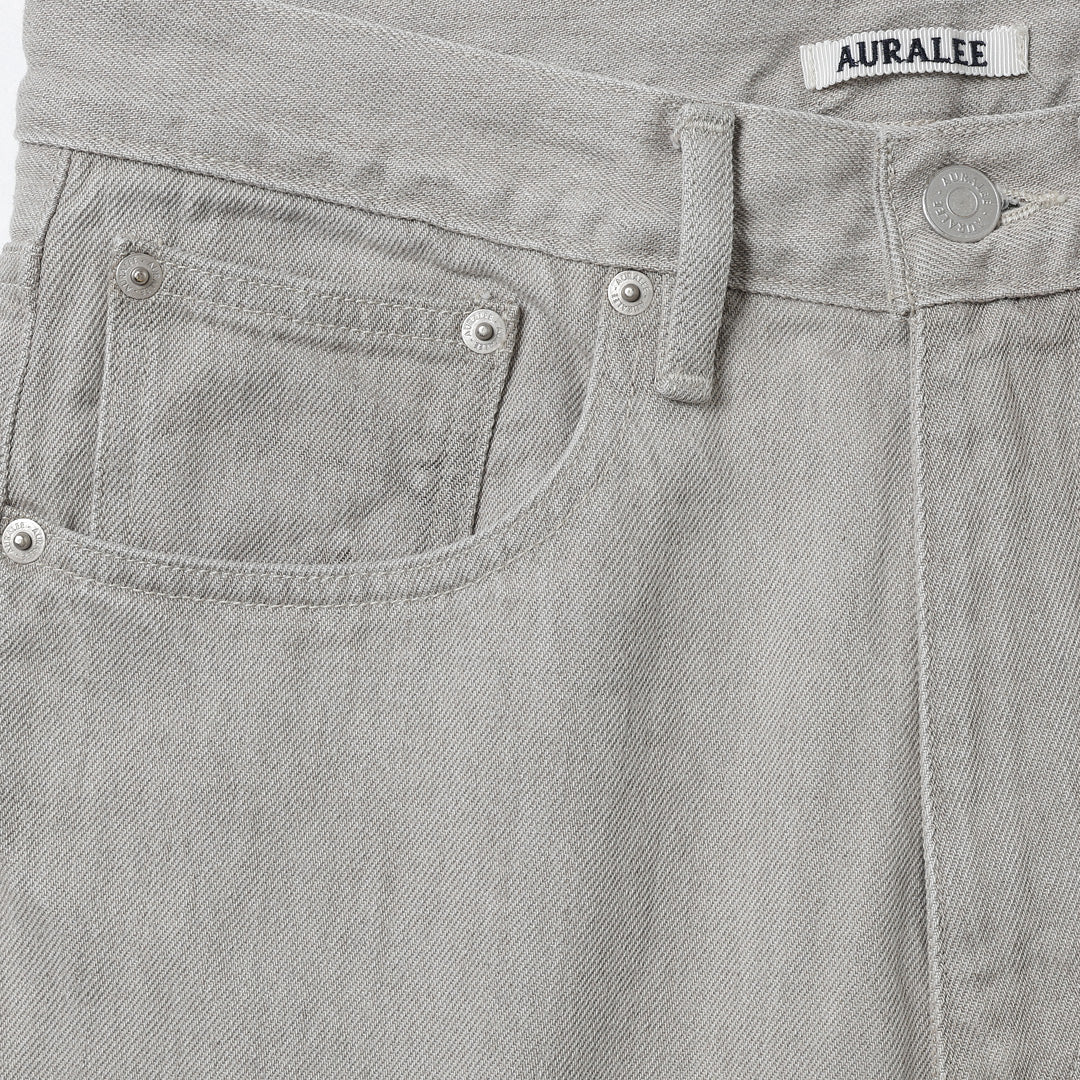 AURALEE) FADED HARD TWIST BROWN DENIM 5P PANTS (A26SP01BD