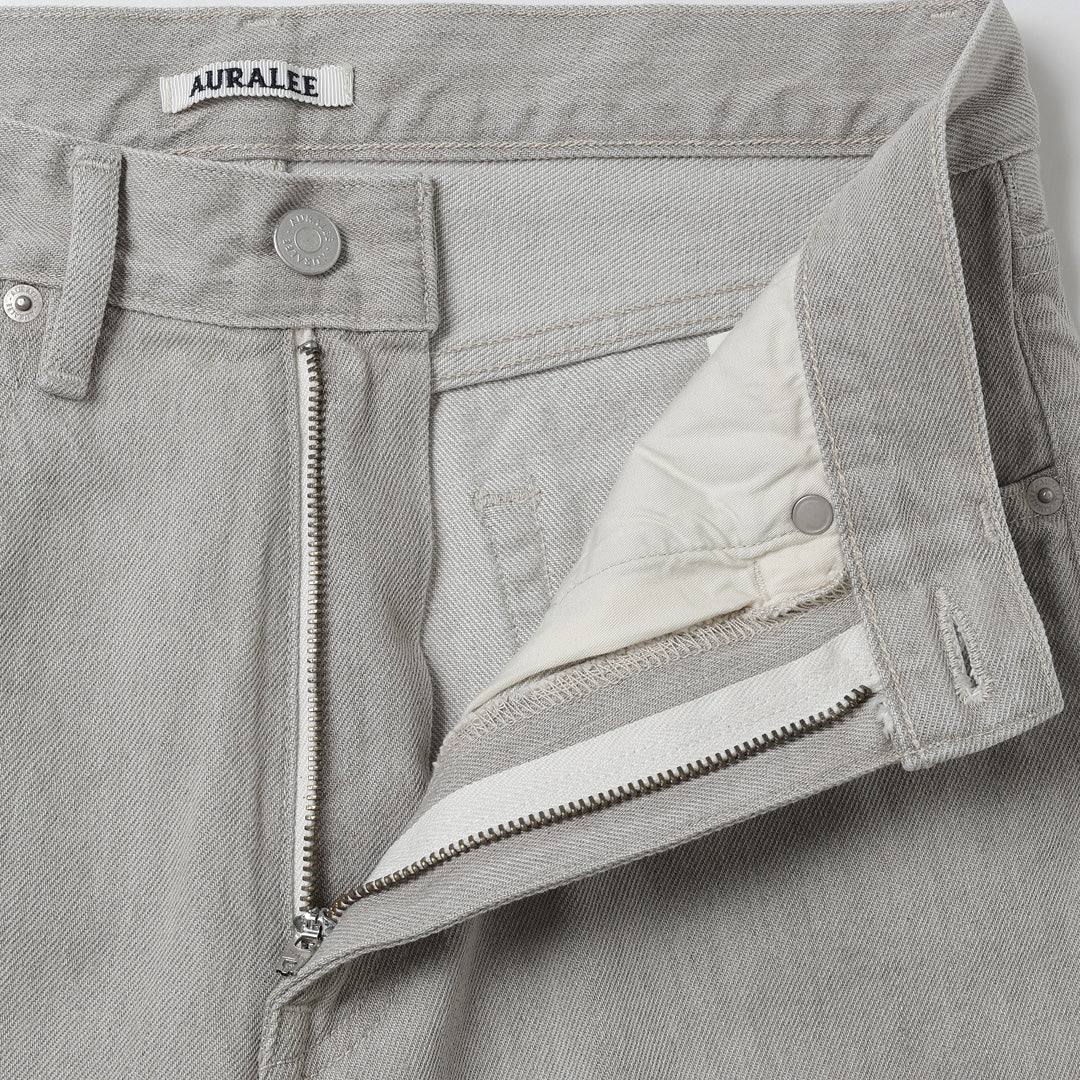AURALEE) FADED HARD TWIST BROWN DENIM 5P PANTS (A26SP01BD