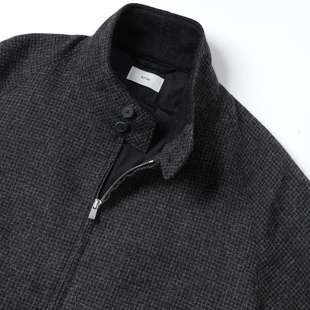 ALPACA HOUND TOOTH HARRINGTON JACKET