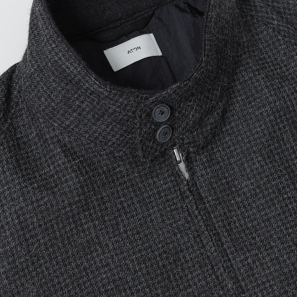 ALPACA HOUND TOOTH HARRINGTON JACKET