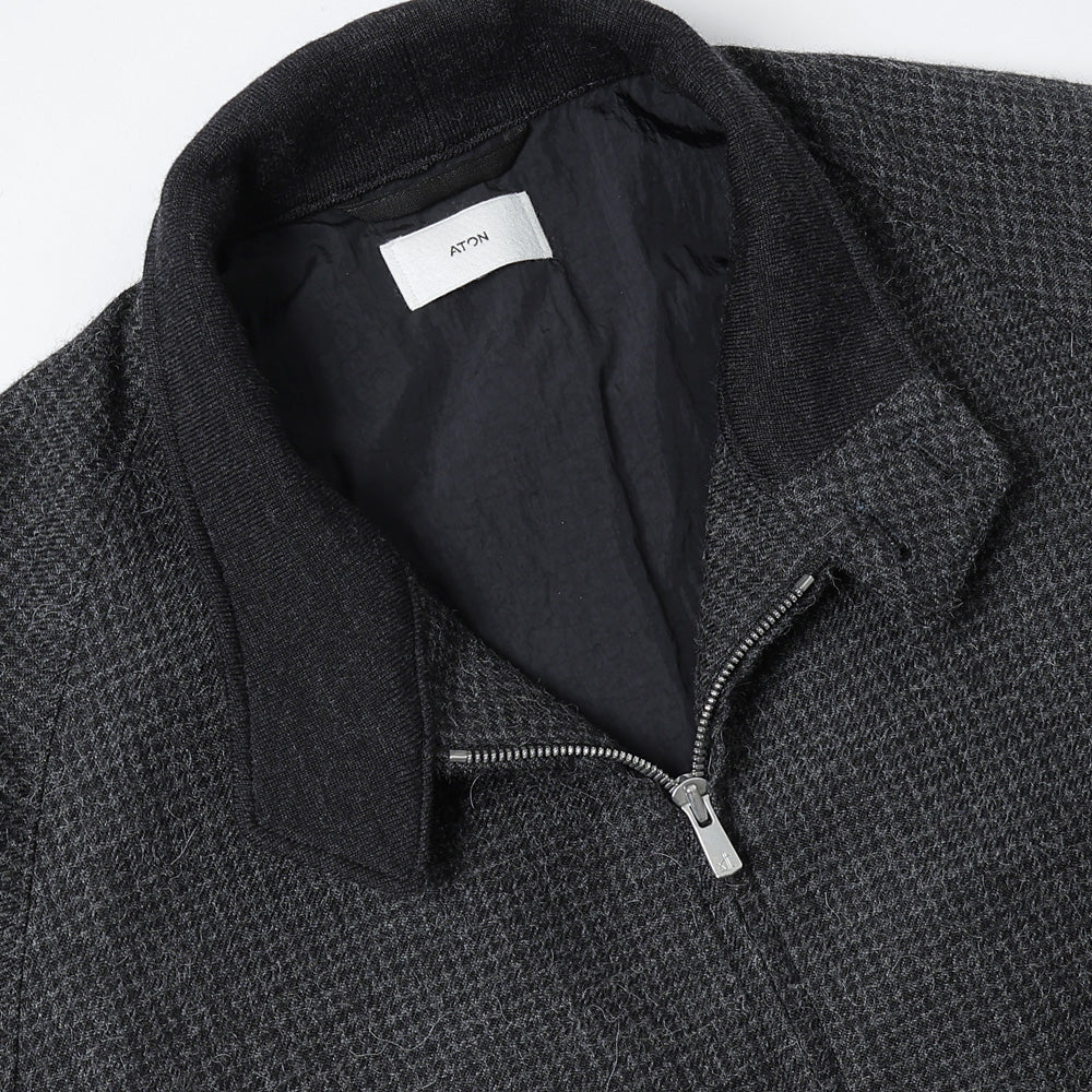 ALPACA HOUND TOOTH HARRINGTON JACKET