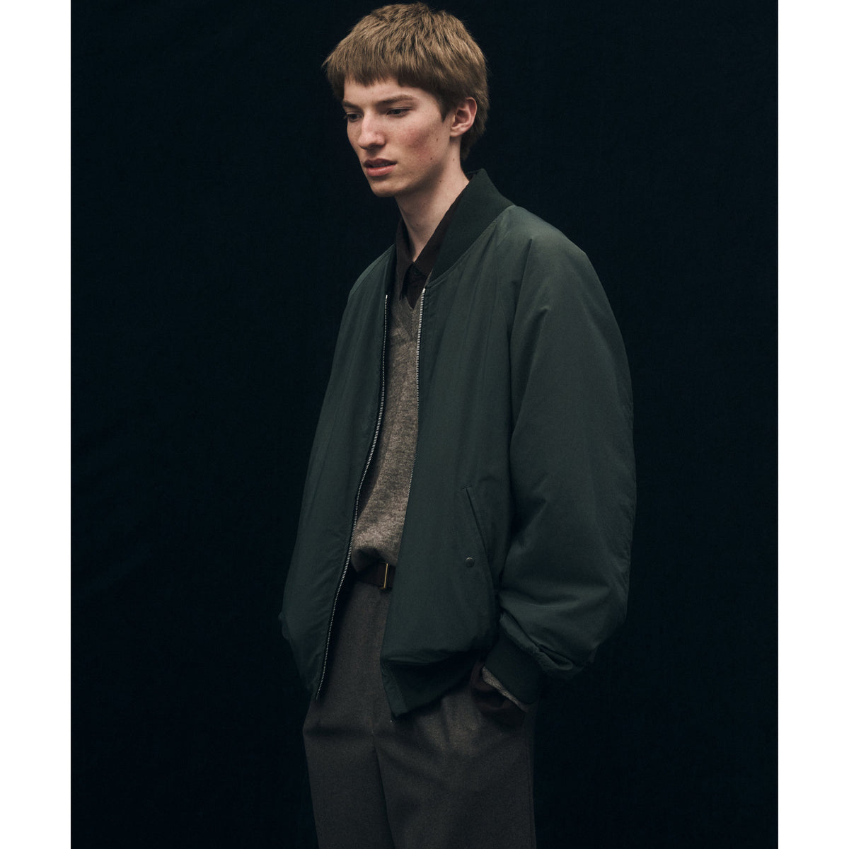 FIBRIL NYLON SATIN FLIGHT JACKET