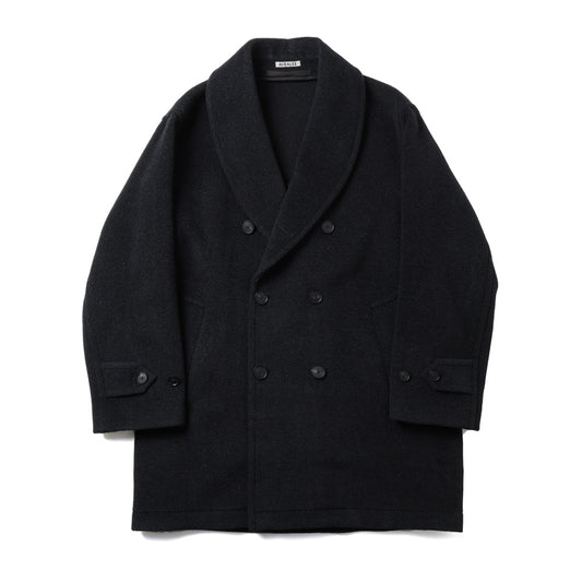 WOOL HERRINGBONE SHAWL COLLAR COAT