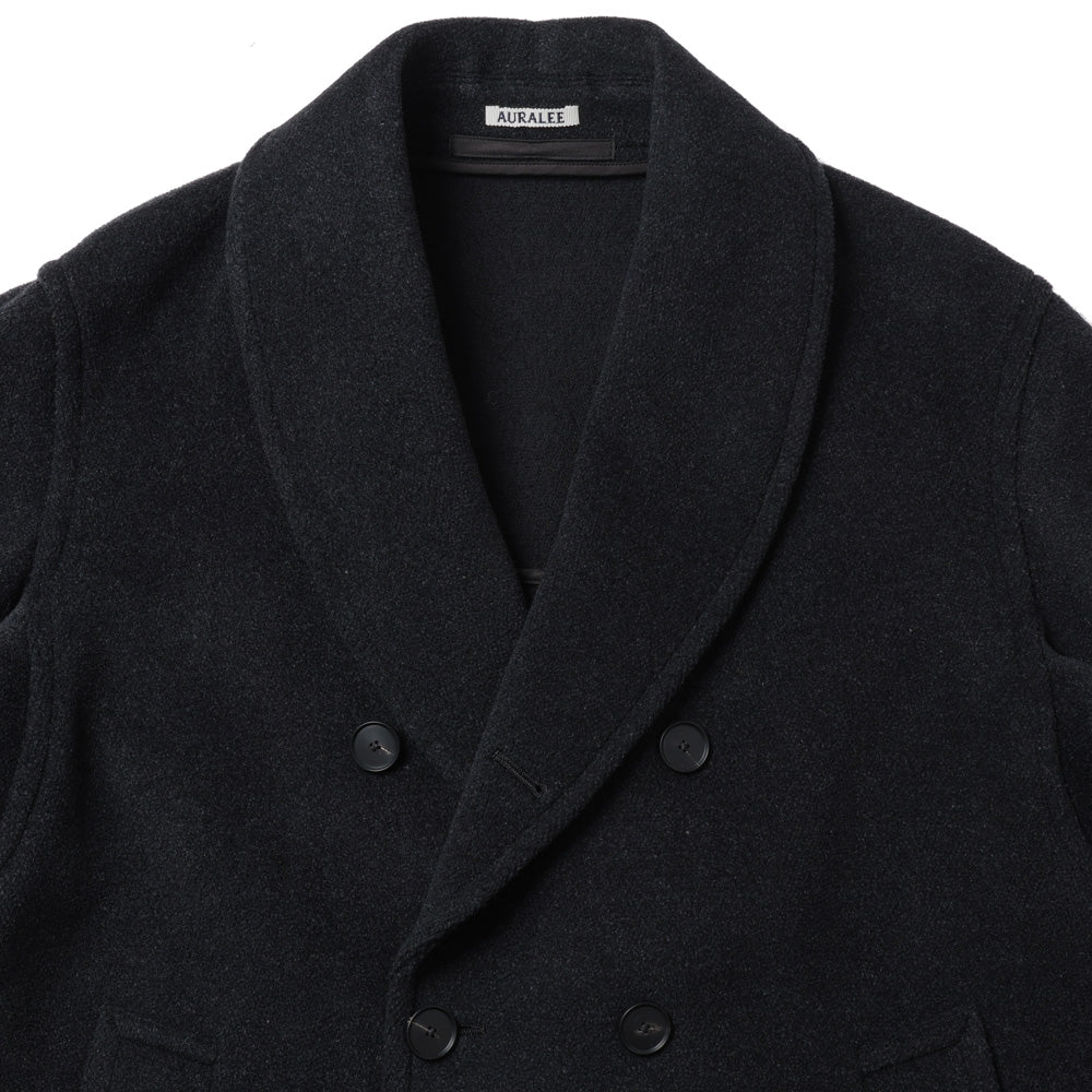 WOOL HERRINGBONE SHAWL COLLAR COAT