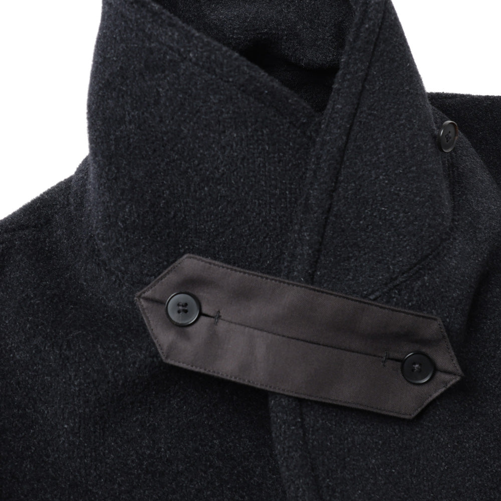 WOOL HERRINGBONE SHAWL COLLAR COAT