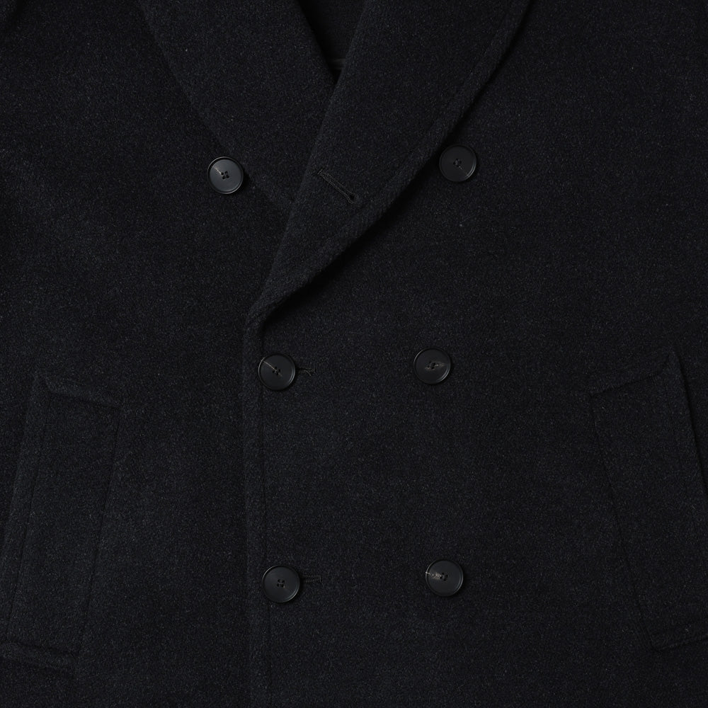 WOOL HERRINGBONE SHAWL COLLAR COAT