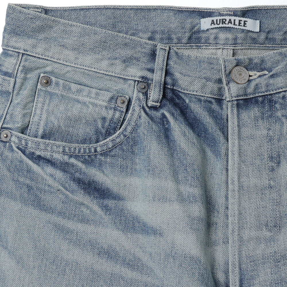 SELVEDGE FADED HEAVY DENIM WIDE PANTS