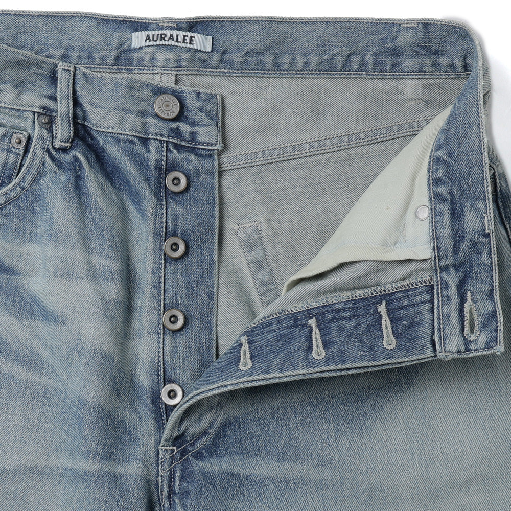 SELVEDGE FADED HEAVY DENIM WIDE PANTS