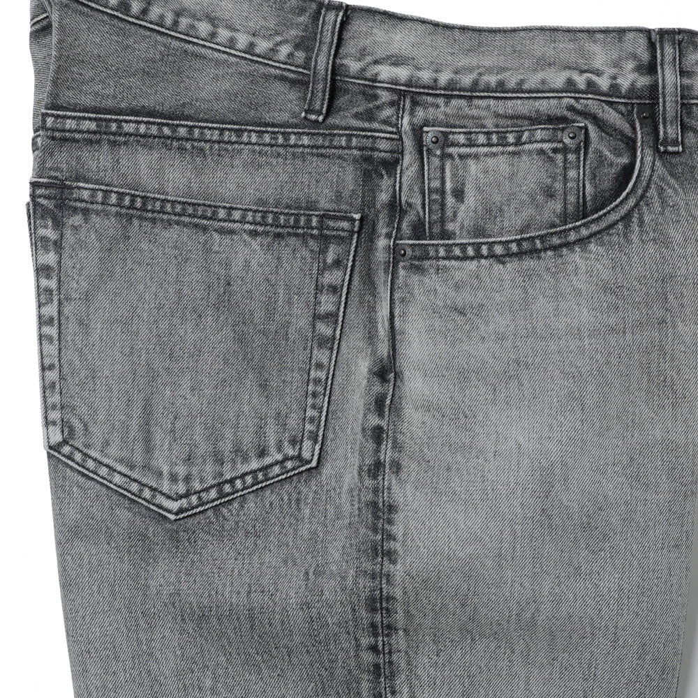 FADED HEAVY DENIM CENTER-PLEATED WIDE PANTS