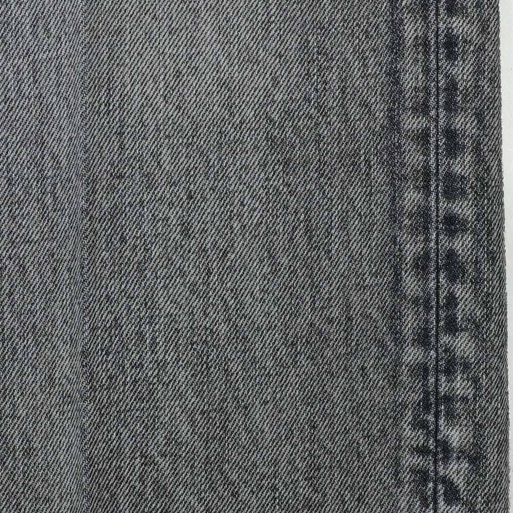 FADED HEAVY DENIM CENTER-PLEATED WIDE PANTS