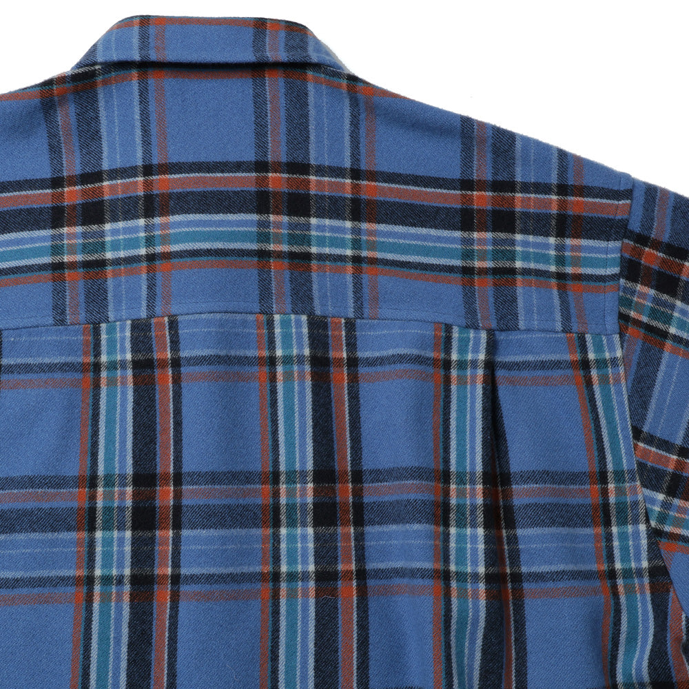 CASHMERE SILK CHECKED FLANNEL SHIRT