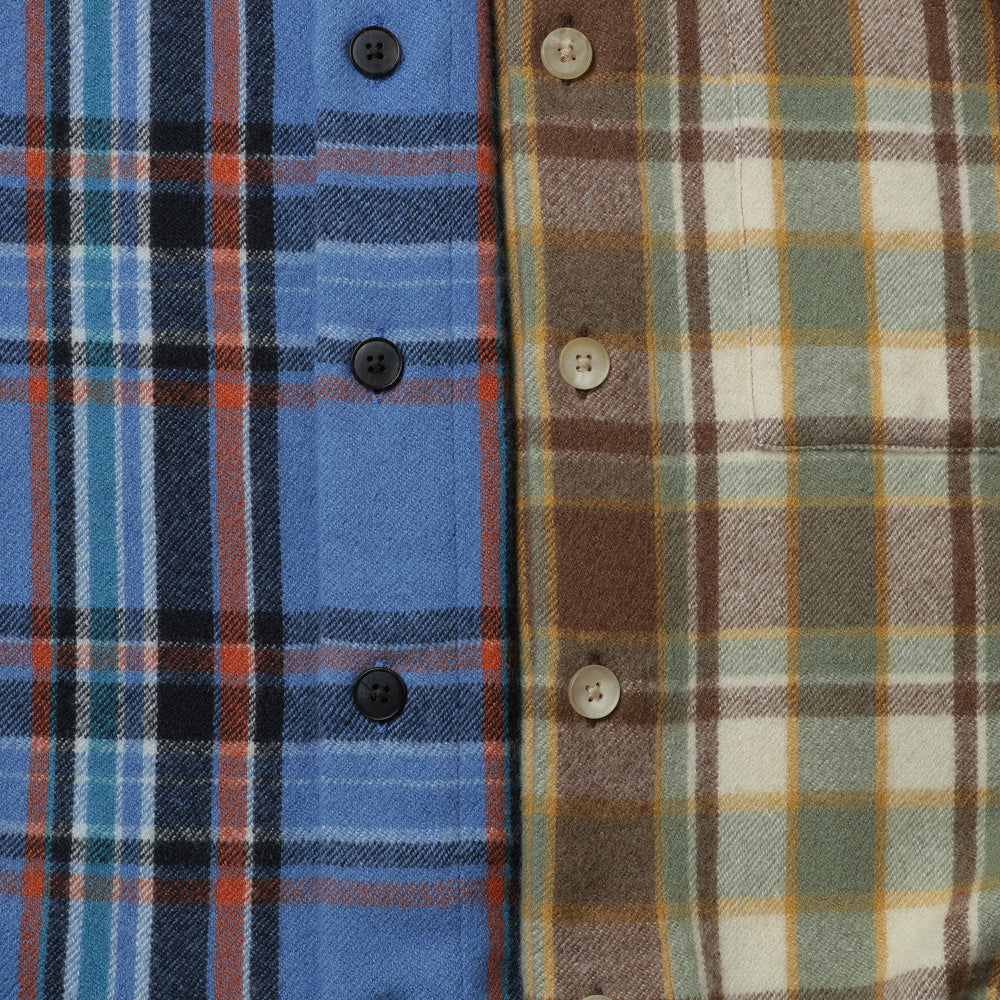 CASHMERE SILK CHECKED FLANNEL SHIRT