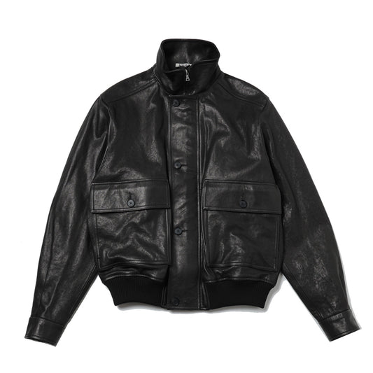 TEXTURED LAMB LETHER BLOUSON