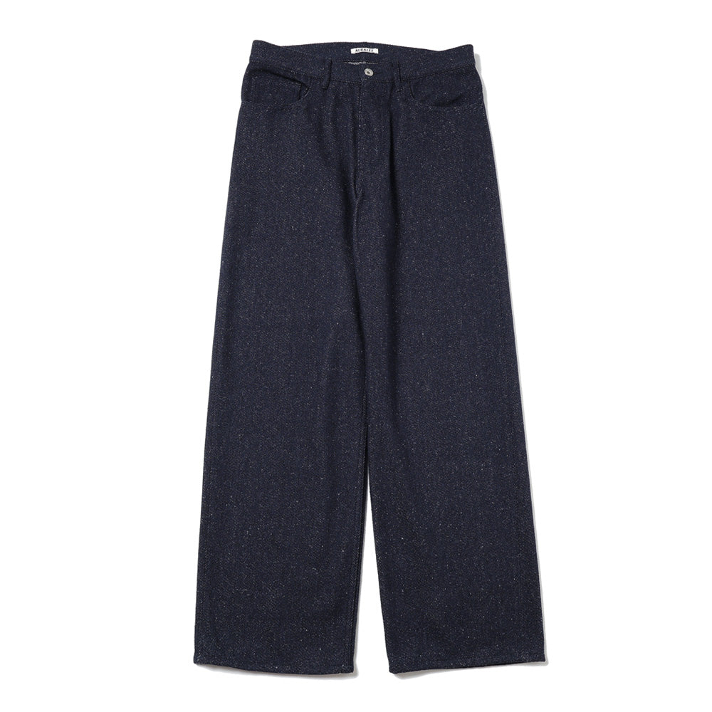 SILK NEP DENIM 5P WIDE PANTS