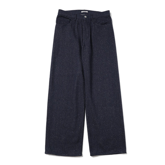 SILK NEP DENIM 5P WIDE PANTS