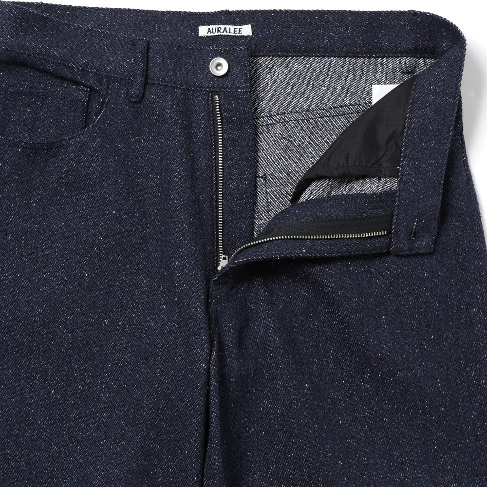 SILK NEP DENIM 5P WIDE PANTS