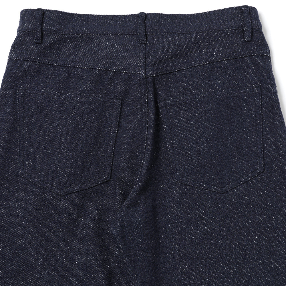 SILK NEP DENIM 5P WIDE PANTS