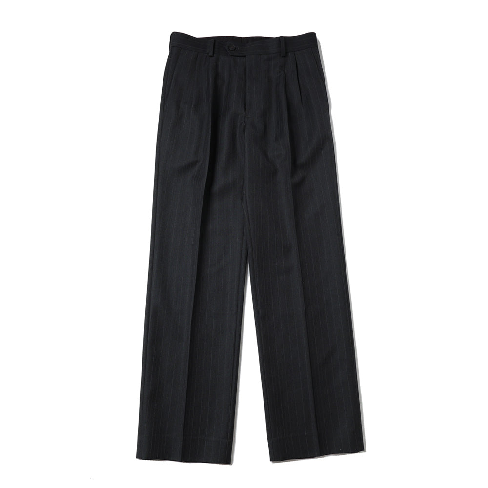 BLUEFACED WOOL TWO-TUCK SLACKS