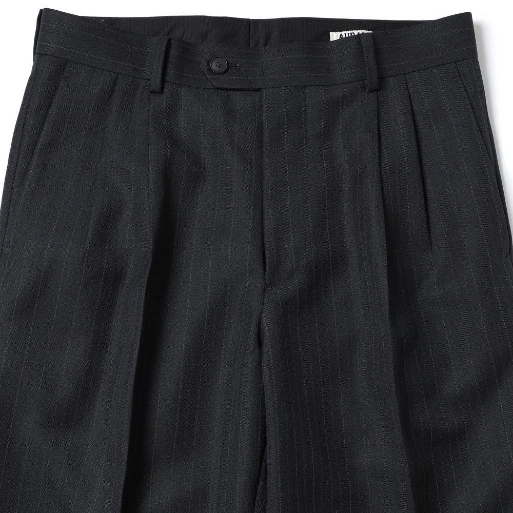 BLUEFACED WOOL TWO-TUCK SLACKS