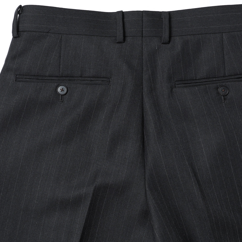 BLUEFACED WOOL TWO-TUCK SLACKS